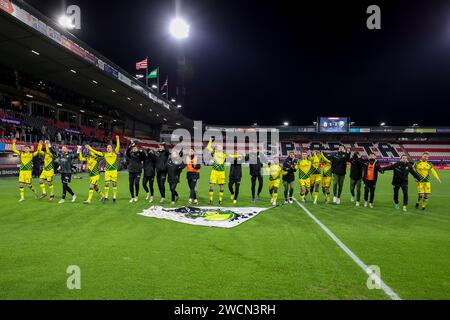 ROTTERDAM, NEDERLAND - 16 GENNAIO: Matteo Waem dell'ADO Den Haag, Kursad Surmeli dell'ADO Den Haag, Daryl van Mieghem dell'ADO Den Haag, Jort van der Sande dell'ADO Den Haag, Malik Sellouki dell'ADO Den Haag, Henri Koudossou dell'ADO Den Haag, Amir Absalem dell'ADO Den Haag, Sacha Komljenovic, di ADO Den Haag, Justin che di ADO Den Haag, Gylermo Siereveld di ADO Den Haag, Tyrese Asante di ADO Den Haag, Daniel granli di ADO Den Haag, Henk Veerman di ADO Den Haag, Lasse Vigen di ADO Den Haag, Joel Ideho di ADO Den Haag, Silvinho Esajas di ADO Den Haag, Jerry van Ewijk di ADO Den Haag, Alex Schalk di ADO Den H Foto Stock