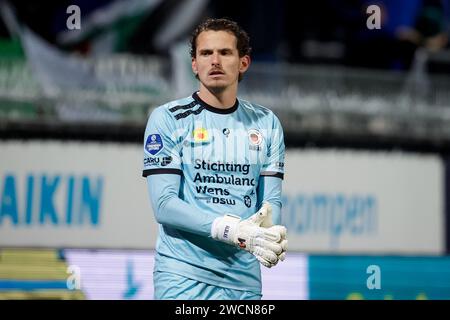 Rotterdam, Paesi Bassi. 16 gennaio 2024. ROTTERDAM, PAESI BASSI - 16 GENNAIO: Il portiere Norbert Alblas dell'Excelsior Rotterdam guarda in scena durante la partita della TOTO KNVB Cup tra Excelsior Rotterdam e FC Groningen al Van Donge e De Roo Stadion il 16 gennaio 2024 a Rotterdam, Paesi Bassi. (Foto di Broer van den Boom/Orange Pictures) credito: Orange Pics BV/Alamy Live News Foto Stock