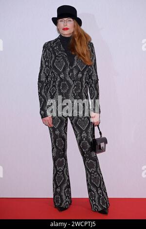 Roma, Italia. 16 gennaio 2024. Simona Borioni partecipa al Red carpet della prima italiana del film Povere creature al Cinema Barberini. (Foto di Mario Cartelli/SOPA Images/Sipa USA) credito: SIPA USA/Alamy Live News Foto Stock