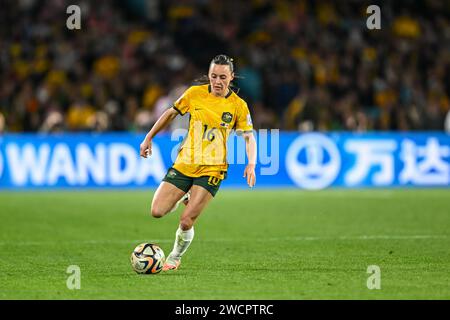 Hayley Raso alla semifinale Australia contro Inghilterra della Coppa del mondo femminile 2023 Australia e nuova Zelanda, Sydney, Australia, 16 agosto 2023 Foto Stock