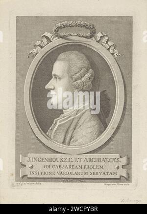 Ritratto del biologo e medico Jan Ingenhousz, Domenico Cunego, dopo il monogrammist All, 1769 stampa Roma carta incisione / incisione persone storiche. scienza e tecnologia (+ ritratto di studioso, scienziato) Foto Stock
