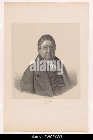 Ritratto di Jan Smits Janszoon, H.th. Hesselaar, dopo George Adam Schmidt, 1840 - 1860 stampa la persona ritratta indossa gli occhiali. Sotto il ritratto c'è la firma. Dopo la pittura di: Dordrechtprinter: Rotterdam paper. occhiali da vista, occhiali. persone storiche (+ (ritratto completo) del busto) Foto Stock