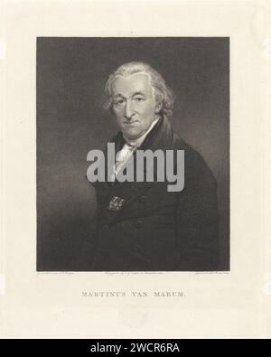 Ritratto di Martinus van Marum, Willem van Senus, dopo Charles Howard Hodges, stampa del 1832 Ritratto dello Schei e fisico Martinus van Marum. incisione/incisione della carta Foto Stock