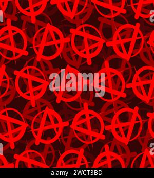 Modello anarchico senza soluzione di continuità. mancanza di sfondo del simbolo di alimentazione organizzato Illustrazione Vettoriale