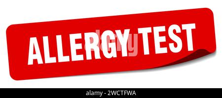 adesivo per test allergico. etichetta rettangolare per test allergico isolata su sfondo bianco Illustrazione Vettoriale