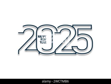 Buon anno 2025 biglietteria testo Design Illustrazione Vettoriale