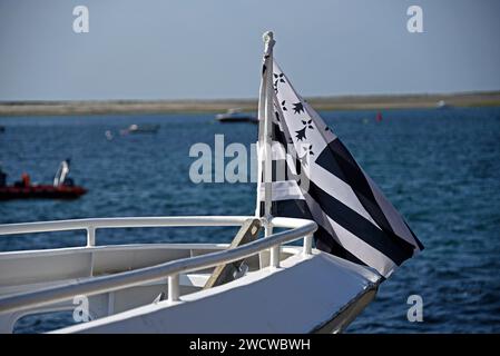 Traghetto Petrel, Port de Ile-de-Sein, Finistere, Bretagne, Francia, Europa Foto Stock