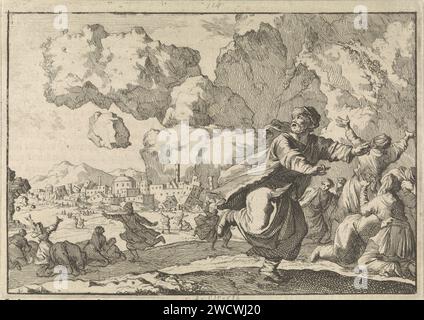 Earthquake in Persia, 1641, Caspar Luyken, 1698 tipografia: Amsterdampublisher: Leiden paper etching / letterpress Printing Earthquake Persia Foto Stock