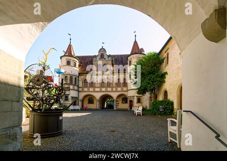 Germania, Baden Wurttemberg, Lago di Costanza (Bodensee), Costanza, Rathaus (municipio), i dipinti di facciata sono di Ferdinand Wagner nel 1864 Foto Stock