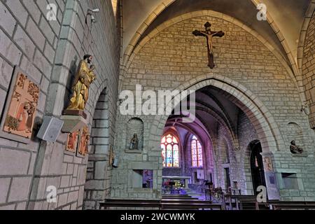 Francia, Haute Saône, Marnay, Saint Symphorien chiesa datato XII secolo Foto Stock