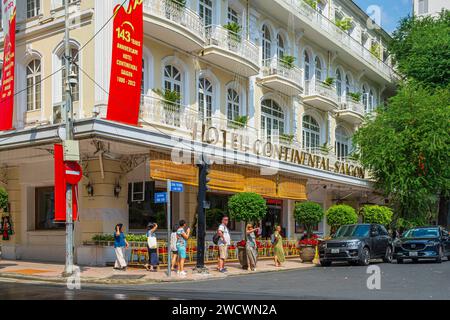 Vietnam, ho chi Minh City (Saigon), Distretto 1, Hotel Continental Saigon, un hotel di lusso inaugurato nel 1880 Foto Stock