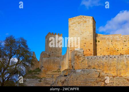 Italia, Sicilia, Enna, Castello Lombardia Foto Stock