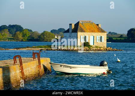 Francia, Morbihan, Belz, Etel river, Saint Cado, Nichtarguer isola Foto Stock
