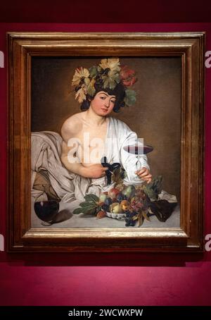 Italia, Toscane, Firenze, Galleria degli Uffizi, Bacco, Caravage Foto Stock