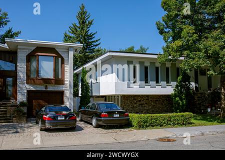 Canada, Provincia di Quebec, Montreal, Rosemont-la Petite-Patrie, Terrasse Maisonneuve, case moderne degli anni '1960 ai margini della Tricentenaire Garden City Foto Stock