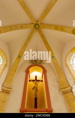 Francia, Meurthe et Moselle, Tantonville, chiesa di St Remy ricostruita nel 1760 con alcune parti del XIV e XV secolo, Gesù Cristo nel coro Foto Stock