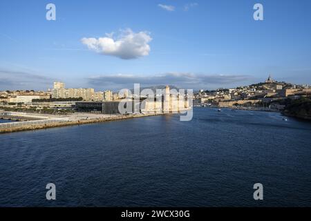 Francia, Bouches du Rhone, Marsiglia, porto di Marsiglia, ingresso al Porto Vecchio Foto Stock