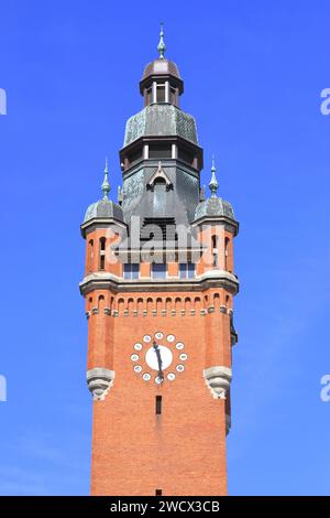 Francia, Nord, Dunkirk, Municipio del distretto di Rosendaël in stile neo-fiammingo risalente al 1936 e 1951 Foto Stock