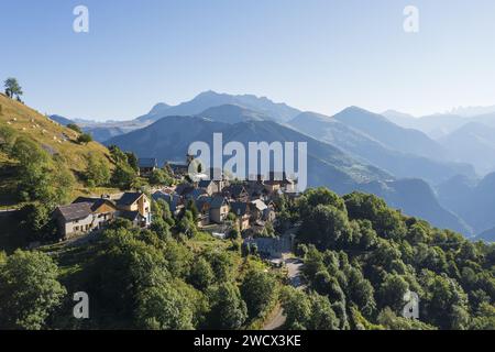 Francia, Isere (38), Oisans, Villard-Notre-Dame, massiccio di Ecrins (vista aerea) Foto Stock