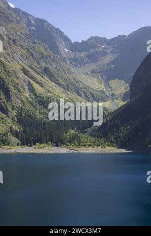 Francia, Isere (38), Bourg-d'Oisans, Lac du Lauvitel, il lago più grande del Parco Nazionale di Ecrins Foto Stock