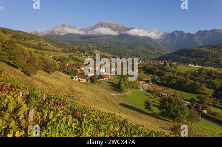 Francia, Isere (38), Belledonne Massif, il villaggio di Revel Foto Stock