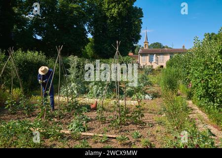 Francia, Mosella, Scy Chazelles, Robert Schuman House ospita il più piccolo dei giardini senza limiti: Il Jardin des Plantes de Chez Nous Foto Stock