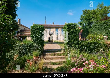 Francia, Mosella, Scy Chazelles, Robert Schuman House ospita il più piccolo dei giardini senza limiti: Il Jardin des Plantes de Chez Nous Foto Stock