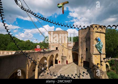 Francia, Mosella, Metz, la porta tedesca, vestigia dell'antico recinto medievale del XIII secolo Foto Stock