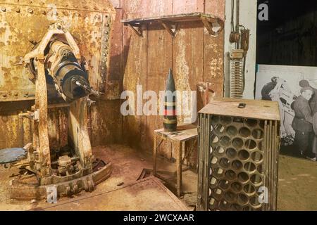 Francia, Mosella, Veckring, il lavoro di Hackenberg, la parte fortificata della linea Maginot, il magazzino di munizioni Foto Stock