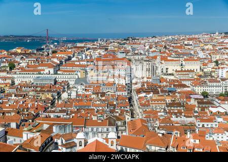 Portogallo, Lisbona, vista da Castelo Sao Jorge (Castello di San Giorgio) Foto Stock