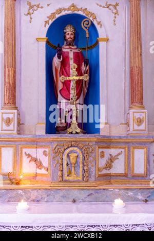 Francia, Meurthe et Moselle, Agincourt, la chiesa di Notre Dame de l'Assomption costruita nel 1761, la balaua di San Nicola e i tre figli che resuscitò Foto Stock