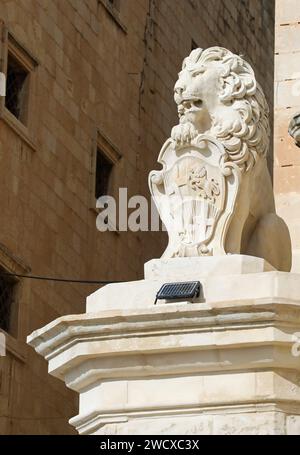 Leone de Vilhena a la Valletta a Malta Foto Stock