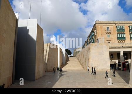 Mura della città di la Valletta a Malta Foto Stock