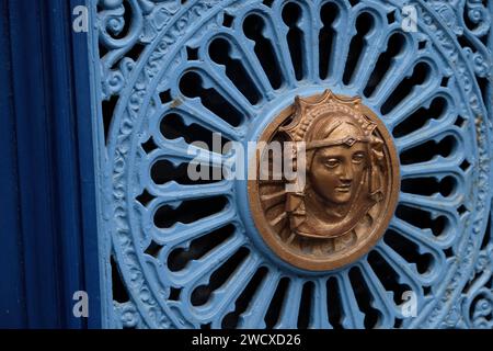 Francia, Doubs, Besanc, Rue Charles Nodier, porta d'ingresso, dettagli Foto Stock