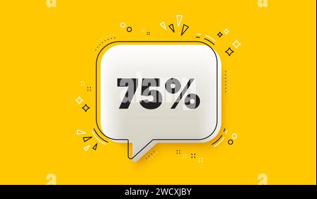 sconto del 75%. Cartello prezzo offerta scontata. Vettore Illustrazione Vettoriale