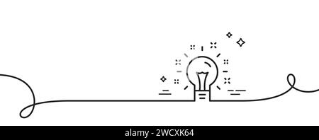 Icona linea idea. Lampadina o segnaletica. Linea continua con arricciatura. Vettore Illustrazione Vettoriale
