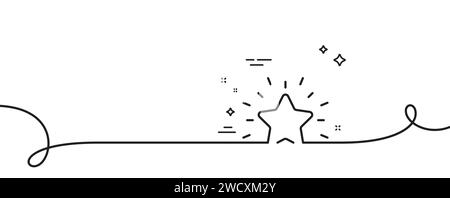 Icona riga stella. Premio per il successo. Linea continua con arricciatura. Vettore Illustrazione Vettoriale