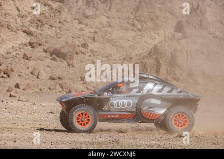 207 EKSTROM Mattias (swe), BERGKVIST Emil (swe), Team Audi Sport, Audi RS Q e-Tron E2, FIA Ultimate, aFIA W2RC, ction durante la fase 10 della Dakar 2024 il 17 gennaio 2024 intorno ad al Ula, Arabia Saudita Foto Stock