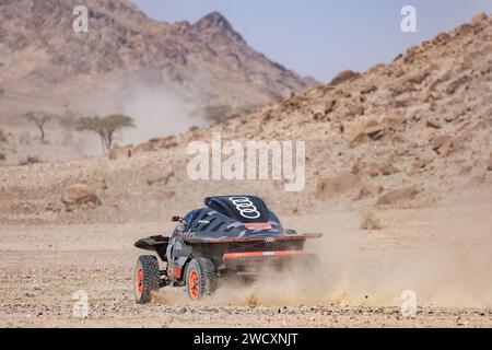 207 EKSTROM Mattias (swe), BERGKVIST Emil (swe), Team Audi Sport, Audi RS Q e-Tron E2, FIA Ultimate, aFIA W2RC, ction durante la fase 10 della Dakar 2024 il 17 gennaio 2024 intorno ad al Ula, Arabia Saudita Foto Stock