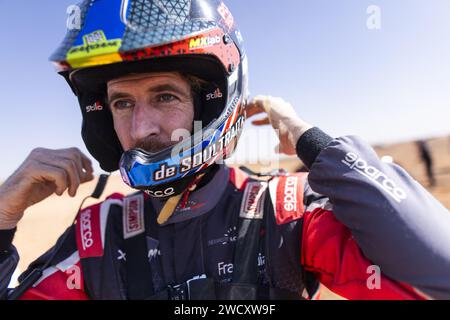 DE SOULTRAIT Xavier (fra), Sebastien Loeb Racing - Bardahl Team, Polaris RZR Pro R, FIA SSV, ritratto durante la fase 10 della Dakar 2024 il 17 gennaio 2024 nei pressi di al Ula, Arabia Saudita Foto Stock