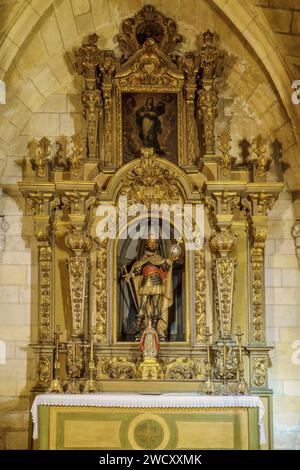 cappella con l'immagine policroma di San Fernando, pala d'altare in stile rococò del XVIII secolo, tela in stile gotico della concezione, Cattedrale di Murcia, Spagna Foto Stock