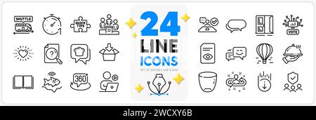 Icone Set di icone Recupera, Cerca documento e riga libro. Per l'app Web. Vettore Illustrazione Vettoriale