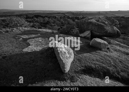 FORMAZIONI ROCCIOSE GRANITICHE DI TRENCROM HILL Foto Stock