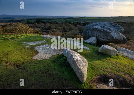 FORMAZIONI ROCCIOSE GRANITICHE DI TRENCROM HILL Foto Stock