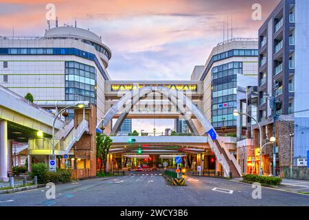 Toyota-shi, Aichi, Japan Cityscape alla stazione all'alba. Foto Stock