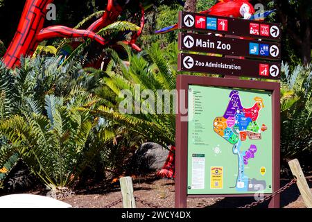 Los Angeles, California: Dettaglio dello zoo di Los Angeles e dei giardini botanici al 5333 Zoo Dr, Los Angeles Foto Stock