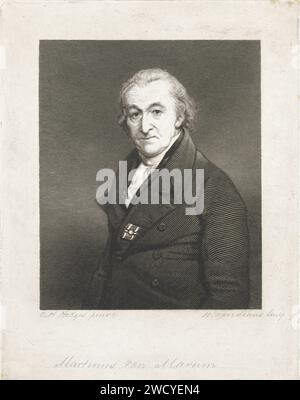 Ritratto di Martinus van Marum, Willem van Senus, dopo Charles Howard Hodges, 1830 - 1832 stampa Ritratto dello Schei e fisico Martinus van Marum. carta. incisione/incisione a matita Foto Stock