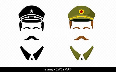 Stalin Joseph icona leader dell'urss. Silhouette di persona storica Illustrazione Vettoriale