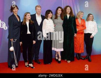 Foto da accreditare ©Alpha Press 078237 13/10/2023 Sophie Hunter, Megan Hunter, Adam Ackland, Liza Marshall, Alice Birch, Mahalia Belo, Leah Clarke e Amy Jackson The End partiamo dalla premiere durante il 67° BFI British Film Institute London Film Festival 2023 a Londra Foto Stock