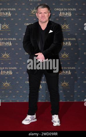 Londra, Regno Unito. 17 gennaio 2024. Ricky Hatton arriva alla prima europea dell'Alegria del Cirque du Soleil, in Una nuova luce alla Royal Albert Hall di Londra. Credito: Doug Peters/EMPICS/Alamy Live News Foto Stock